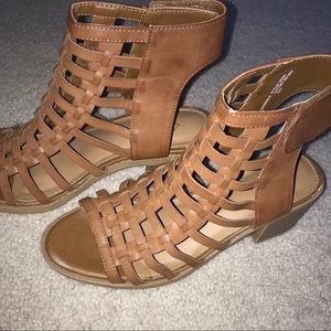 Justice peep toe heeled sandals